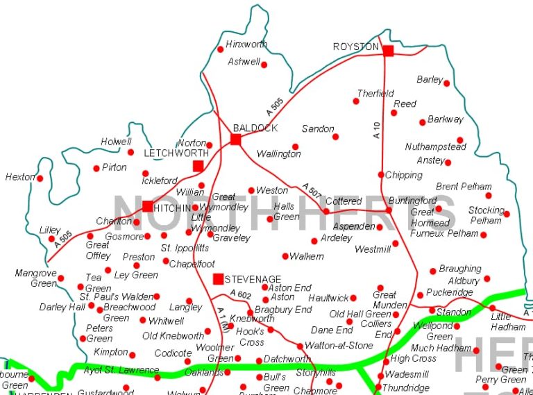 Map of CAMRA North Herts area